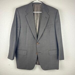 Canali Blazer Mens 40 (EU-50) Grey Pinstripe 100% Wool 2-Button Sport Coat Italy